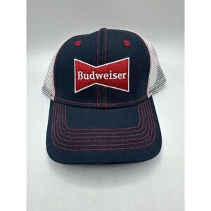 Budweiser Trucker Snapback Hat Cap Unisex Navy / White - NWOT